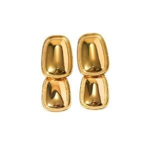 New 18k Gold Plated Geometric Statement Drop Earrings